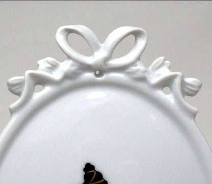 Silhouette, Tettau Atelier, Victorian Courting Couple Porcelain Plaque, Bavaria Germany, Vintage