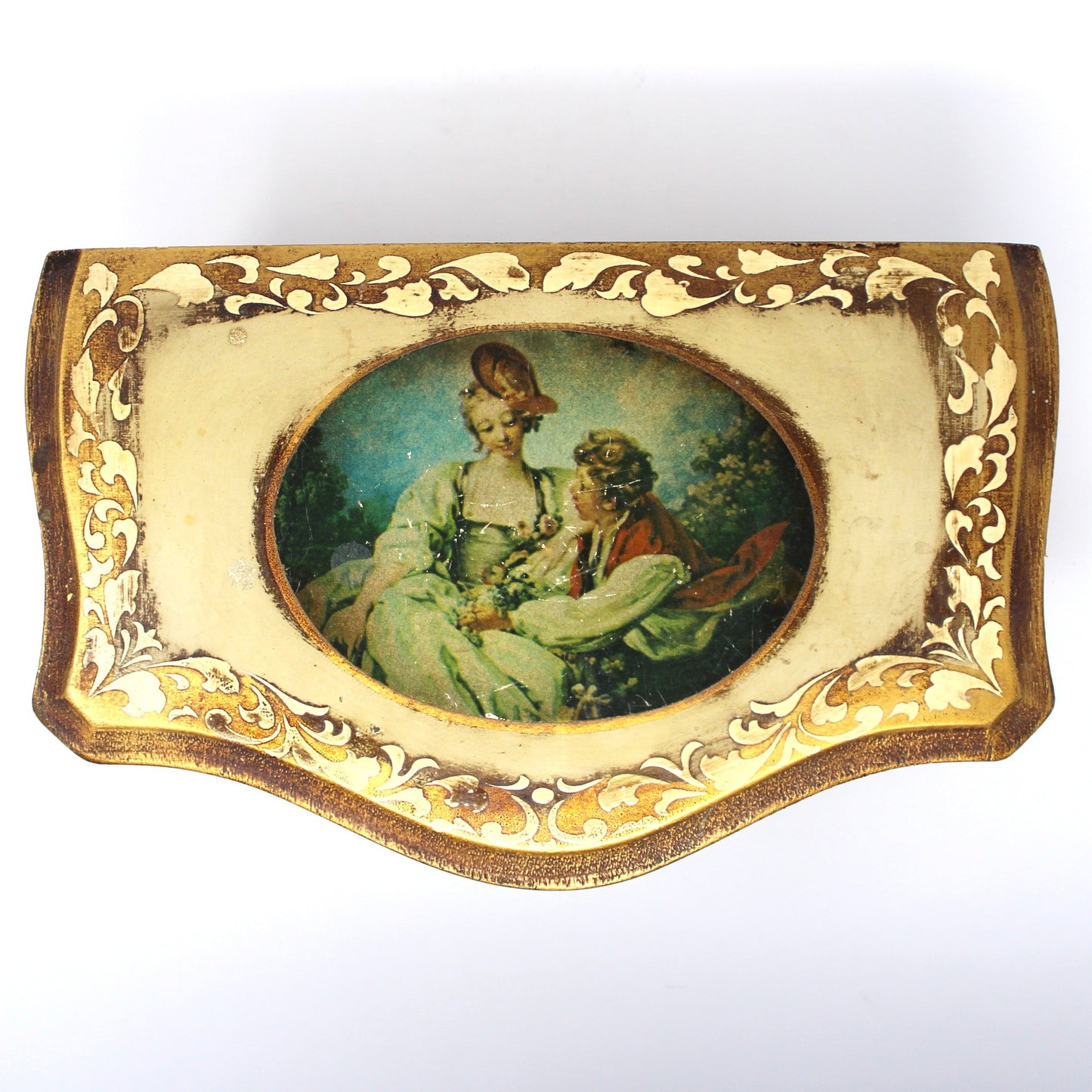 Box, Jewelry Box, Musical, Florentine Style, Victorian, Somewhere My Love, Vintage Japan