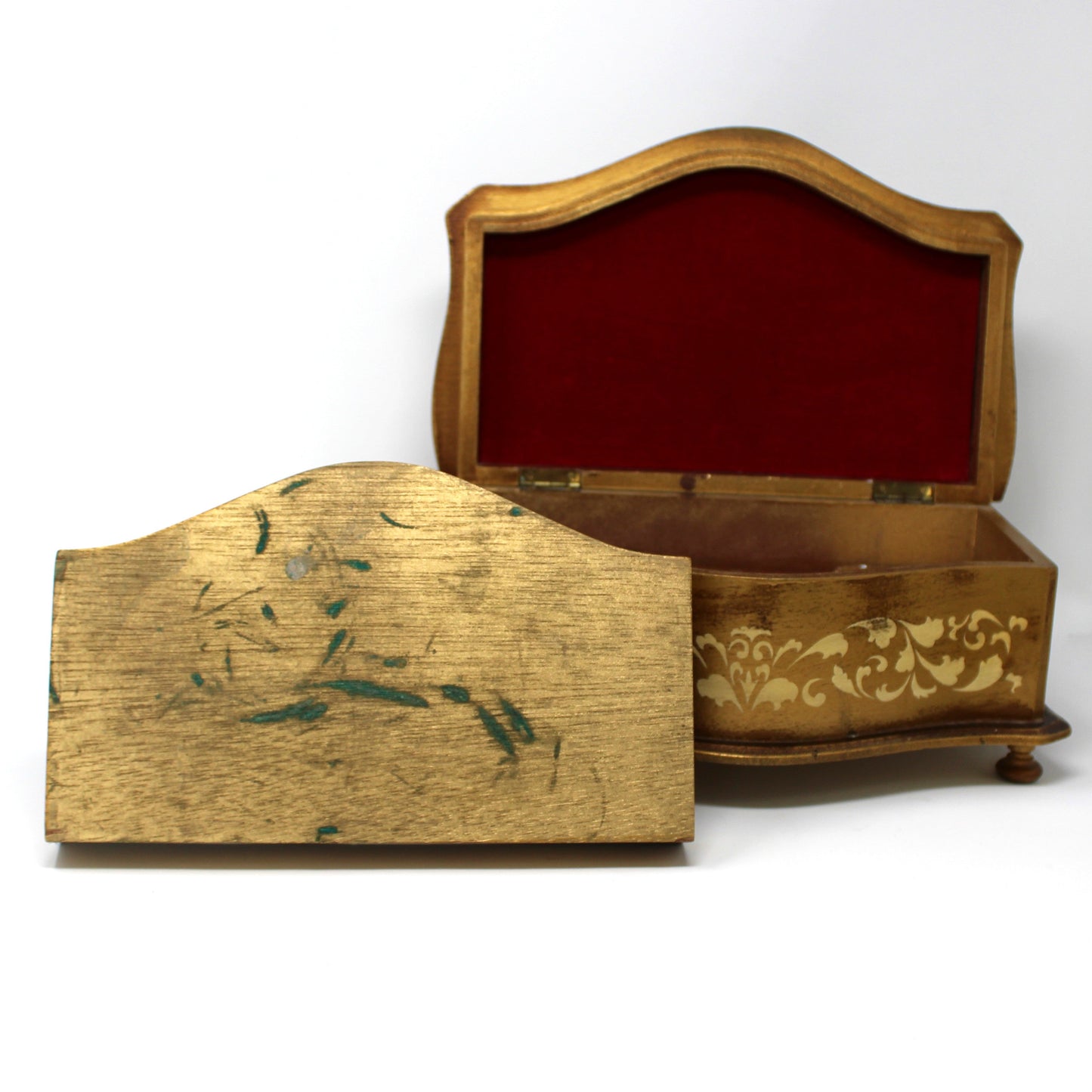 Box, Jewelry Box, Musical, Florentine Style, Victorian, Somewhere My Love, Vintage Japan