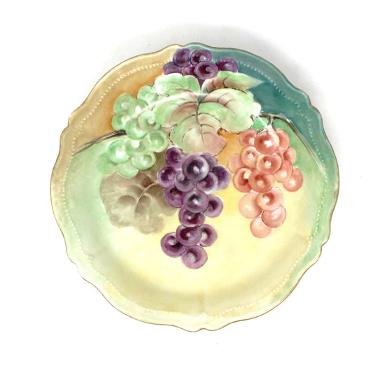 Bowl, Shallow Bowl, O & E.G, Royal Austria, Hand Painted Grapes, Antique