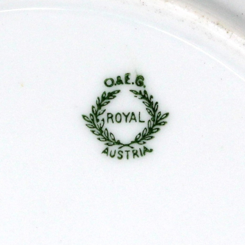 Bowl, Shallow Bowl, O & E.G, Royal Austria, Hand Painted Grapes, Antique