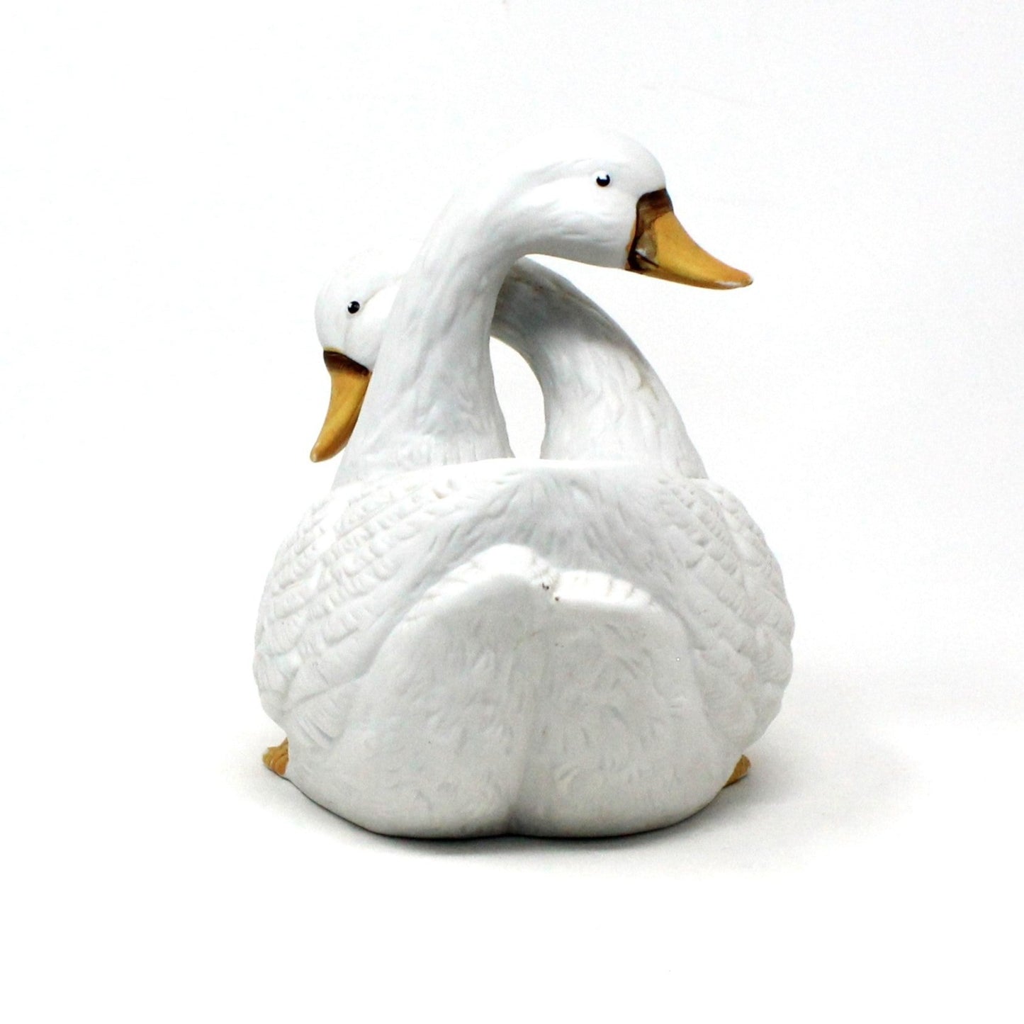 Planter, Holland Floral, Two White Geese / Ducks Cachet Pot, Vintage Ceramic
