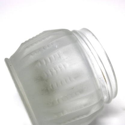 Cosmetics, Makeup Glass Jar, Estee Lauder Frosted Glass with Gold Lid, Empty, Re-Nutriv Souffle Makeup, Vintage