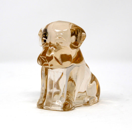 Figurine, Federal Glass, Mopey Dog, Animals Decor Collectible, Vintage 1940's