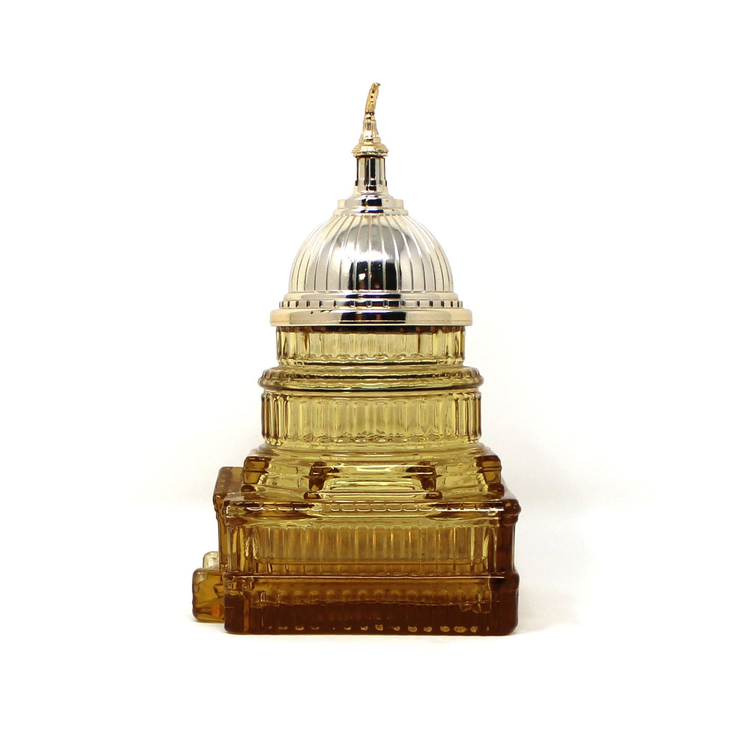 Decanter, Avon, The Capital Building, Tribute Aftershave Decanter, Amber Glass, Vintage