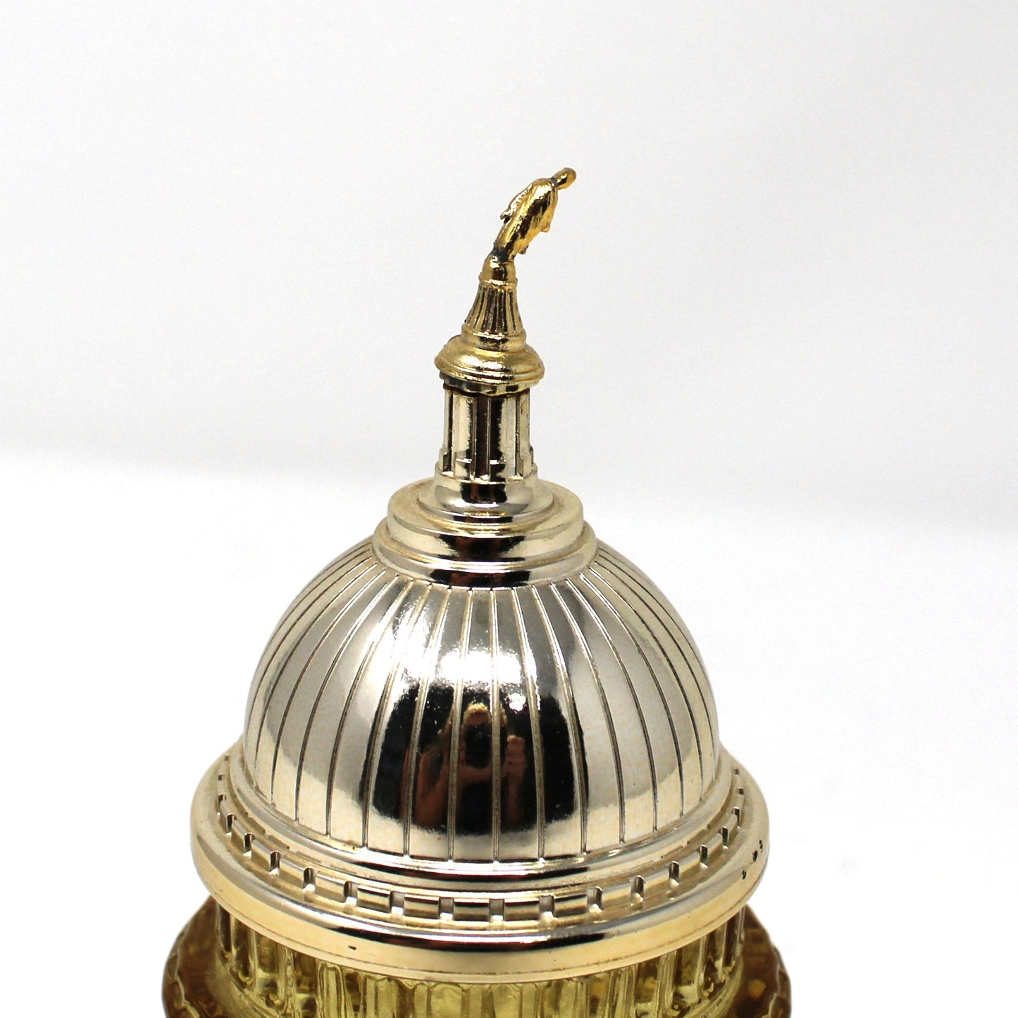 Decanter, Avon, The Capital Building, Tribute Aftershave Decanter, Amber Glass, Vintage