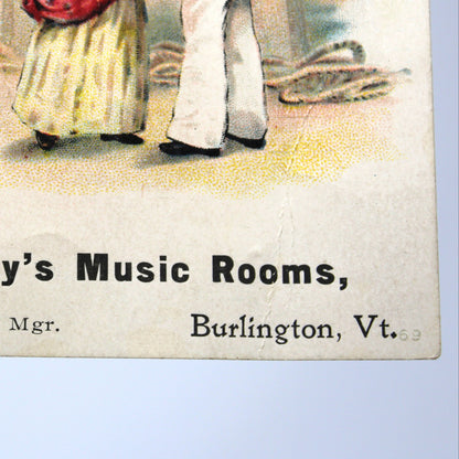 Advertising Trade Cards, Huntington Pianos, Sailor Deployment, Loving Departure or Reunion, Antique