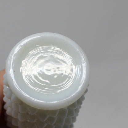 Salt and Pepper Shakers, Fenton Milk Glass Hobnail Pattern with Metal Lids, Vintage, Pre 1958