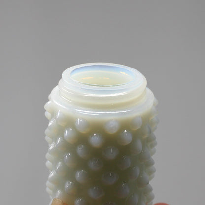 Salt and Pepper Shakers, Fenton Milk Glass Hobnail Pattern with Metal Lids, Vintage, Pre 1958