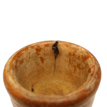 Mortar, Hand Turned Hardwood, Domed Foot, Carved Rings, Puerto Rican Artisan, Rustic Patina, Vintage, 1930s-1940s