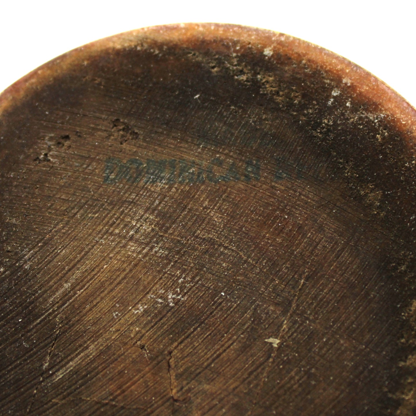 Mortar, Hand Turned Hardwood, Borincan Mark, Puerto Rican Artisan, Turned Pedestal Rings, Rustic Patina, Vintage, 1930s-1940s