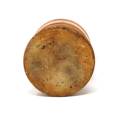 Mortar, Hand Turned Hardwood, Domed Foot, Carved Rings, Puerto Rican Artisan, Rustic Patina, Vintage, 1930s-1940s