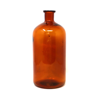 Collectible Bottle, Amber Glass Large Apothecary / Pharmaceutical Bottle, Sharp & Dohme - S&D, Antique