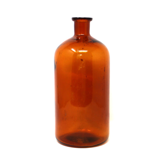 Collectible Bottle, Amber Glass Large Apothecary / Pharmaceutical Bottle, Sharp & Dohme - S&D, Antique
