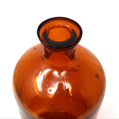 Collectible Bottle, Amber Glass Large Apothecary / Pharmaceutical Bottle, Sharp & Dohme - S&D, Antique