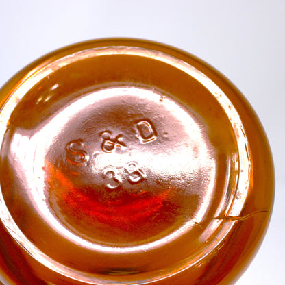 Collectible Bottle, Amber Glass Large Apothecary / Pharmaceutical Bottle, Sharp & Dohme - S&D, Antique