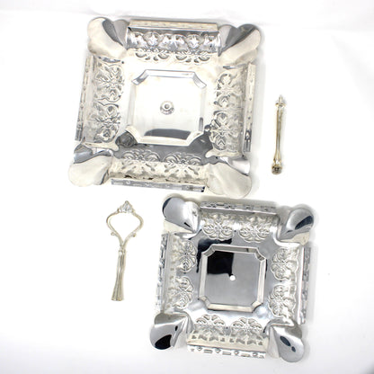 Sandwich Plate / Tidbit Tray, Two-Tier Server with Handle, Silverplate, Studio Nova Silver Radiance, Vintage
