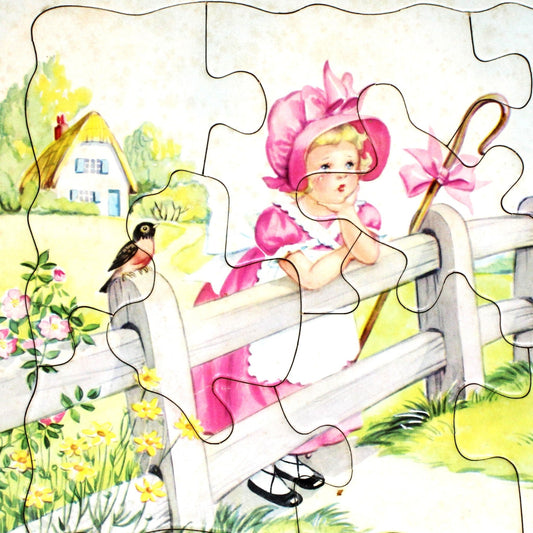 Puzzle, Platt & Munk Co, Nursery Rhyme, Little Bo-Peep Has Lost Her Sheep, Vintage 1952