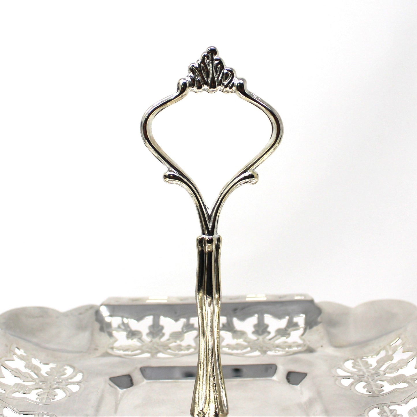 Sandwich Plate / Tidbit Tray, Two-Tier Server with Handle, Silverplate, Studio Nova Silver Radiance, Vintage