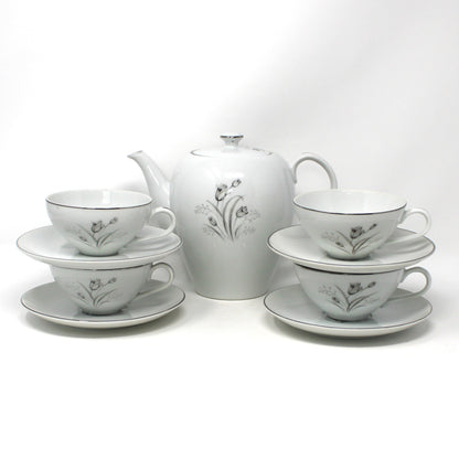Tea Set, Teapot, Cups and Saucers, Creative, Royal Elegance Pattern, Mid Century Japan, 9 Pcs, Vintage