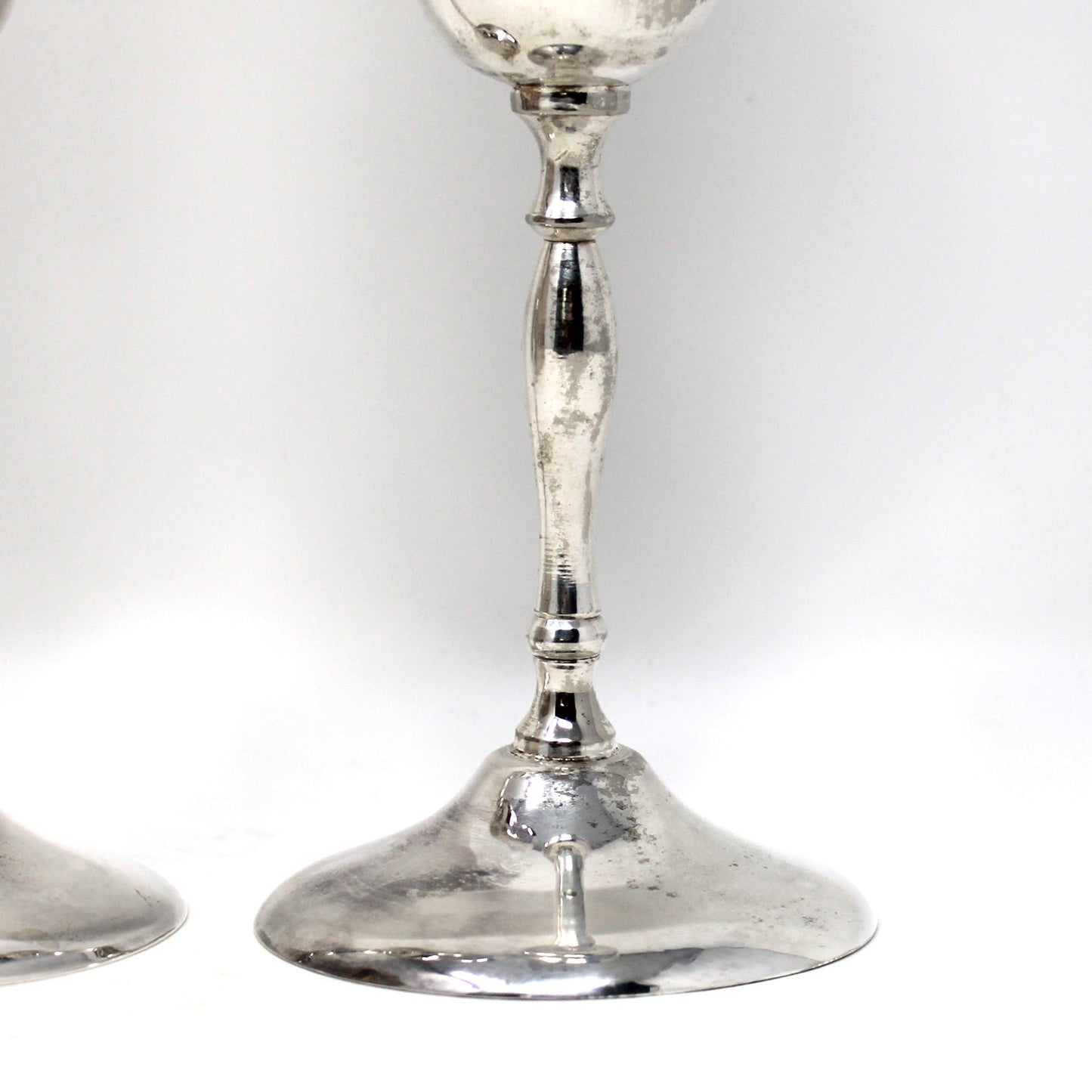 Champagne Flutes, Silverplate, Hallmark Wedding Collection, International Silver Co, Handmade, Bridal Toasting Set of 2, Vintage, 1970s