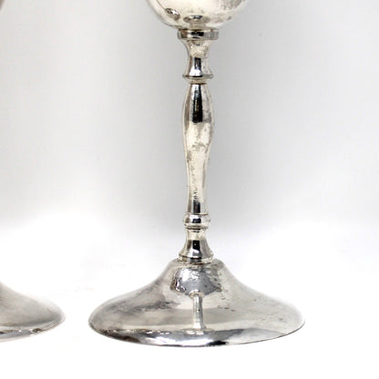 Champagne Flutes, Silverplate, Hallmark Wedding Collection, International Silver Co, Handmade, Bridal Toasting Set of 2, Vintage, 1970s