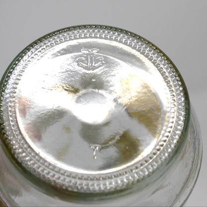 Glasses / Tumblers, Anchor Hocking, Bumble Bees & Beehives, Peanut Butter Jar Glasses, Set of 2, Made in USA, Vintage, 1980s