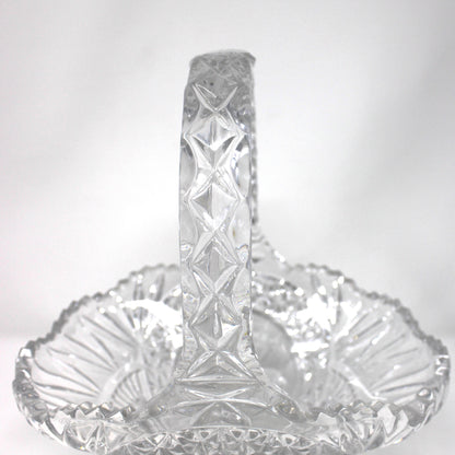 Basket, The Byrdes Collection, Lead Crystal Etched Bird, Hofbauer Crystal Germany, Vintage 1990