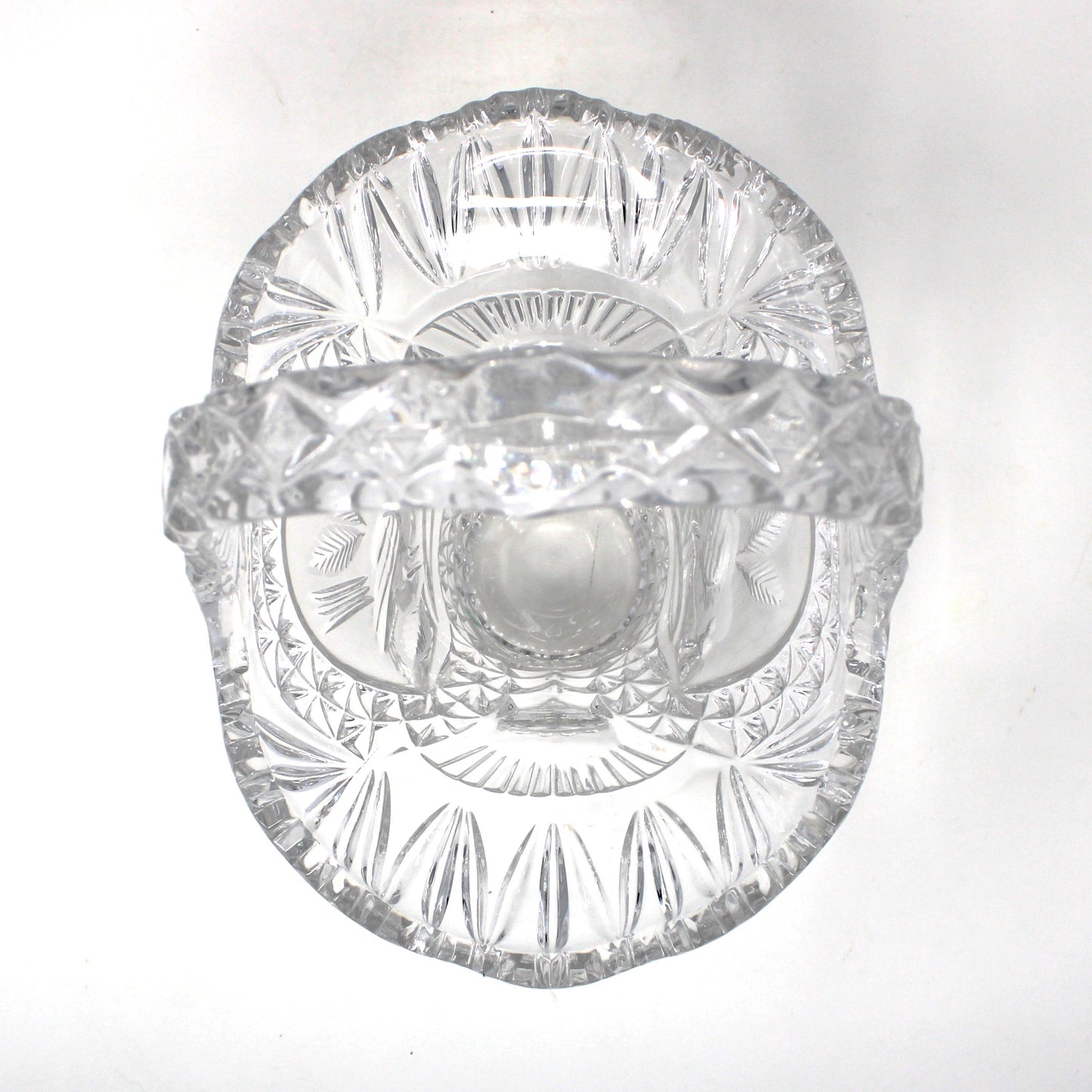 Basket, The Byrdes Collection, Lead Crystal Etched Bird, Hofbauer Crystal Germany, Vintage 1990