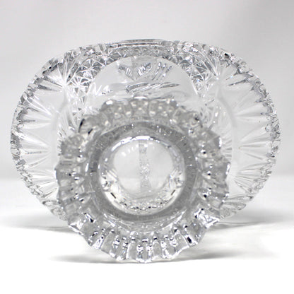 Basket, The Byrdes Collection, Lead Crystal Etched Bird, Hofbauer Crystal Germany, Vintage 1990