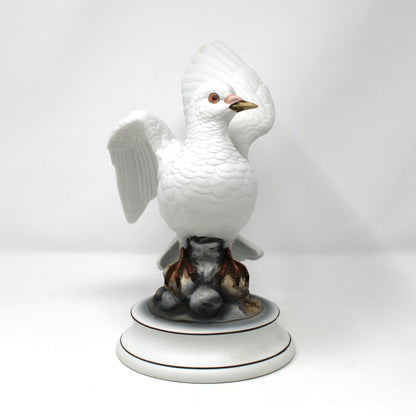Figurine, Andrea by Sadek, White Dove Pair, Peace Doves on Rocks, Set of Two, Vintage 1970's