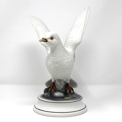 Figurine, Andrea by Sadek, White Dove Pair, Peace Doves on Rocks, Set of Two, Vintage 1970's