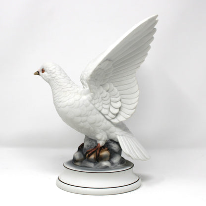 Figurine, Andrea by Sadek, White Dove Pair, Peace Doves on Rocks, Set of Two, Vintage 1970's