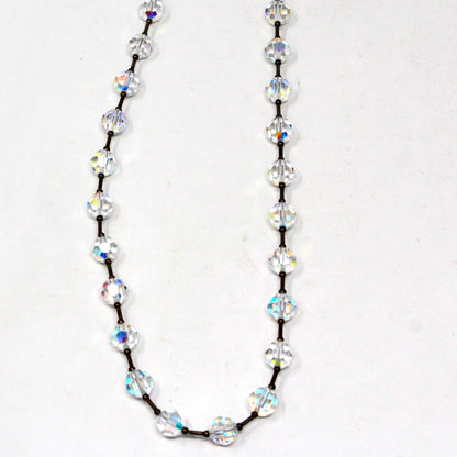 Necklace, Clear Faceted Aurora Borealis Beads, Rivière Style Necklace, Vintage