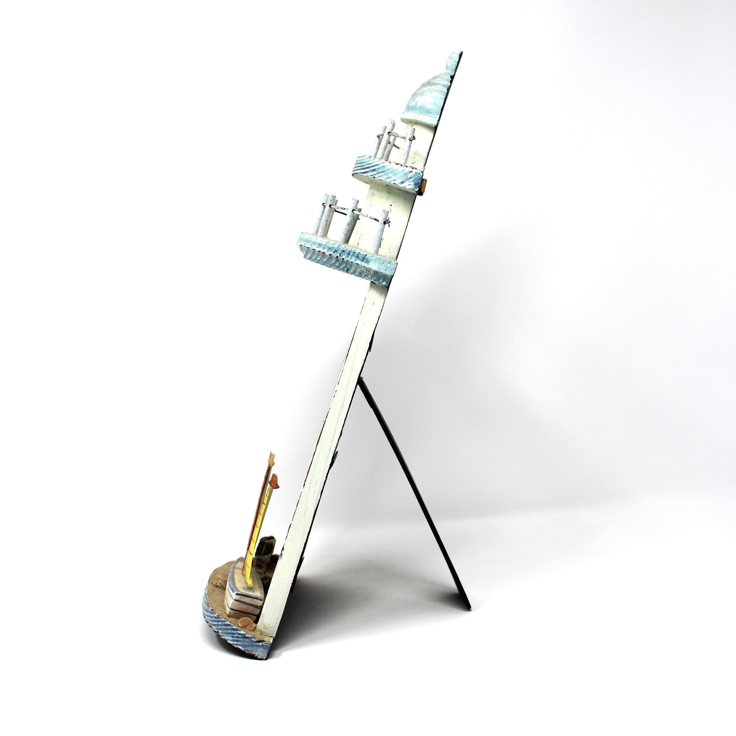 Photo Frame, Lighthouse and Sailboat, Coastal Home Decor, 4 x 6 Portrait Orientation, Beachcomber, Nautical