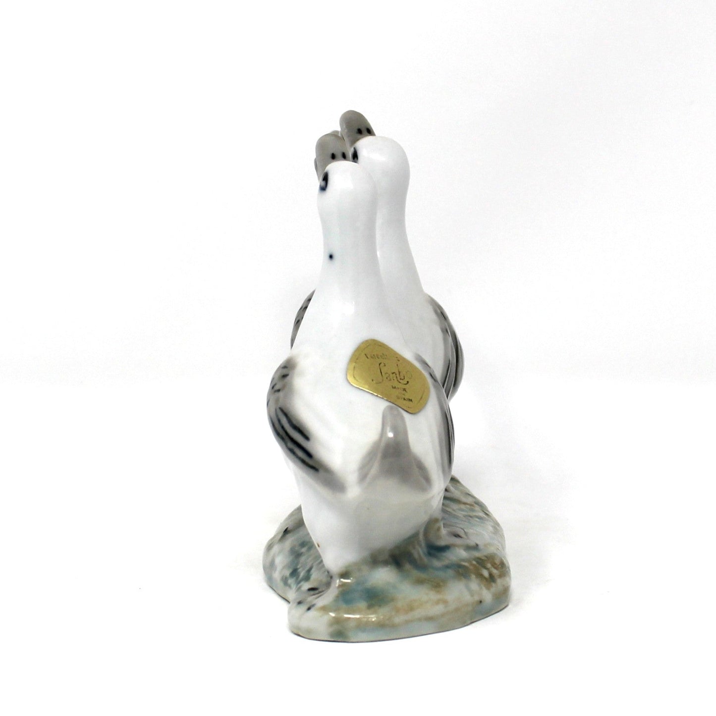 Figurine, Sanbo Porcelain, White Geese Trio, Minimalist Decor, Spain, Vintage 1970's