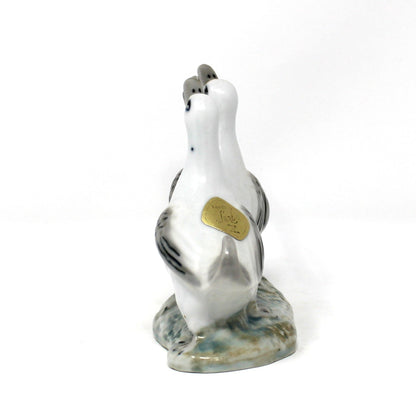 Figurine, Sanbo Porcelain, White Geese Trio, Minimalist Decor, Spain, Vintage 1970's