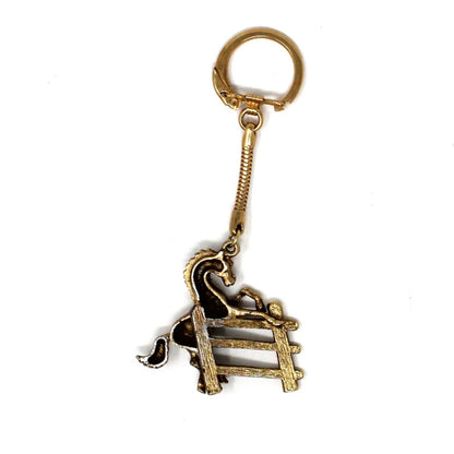 Keychain / Key Ring, Horse by Fence, Equestrian Keychain, Vintage