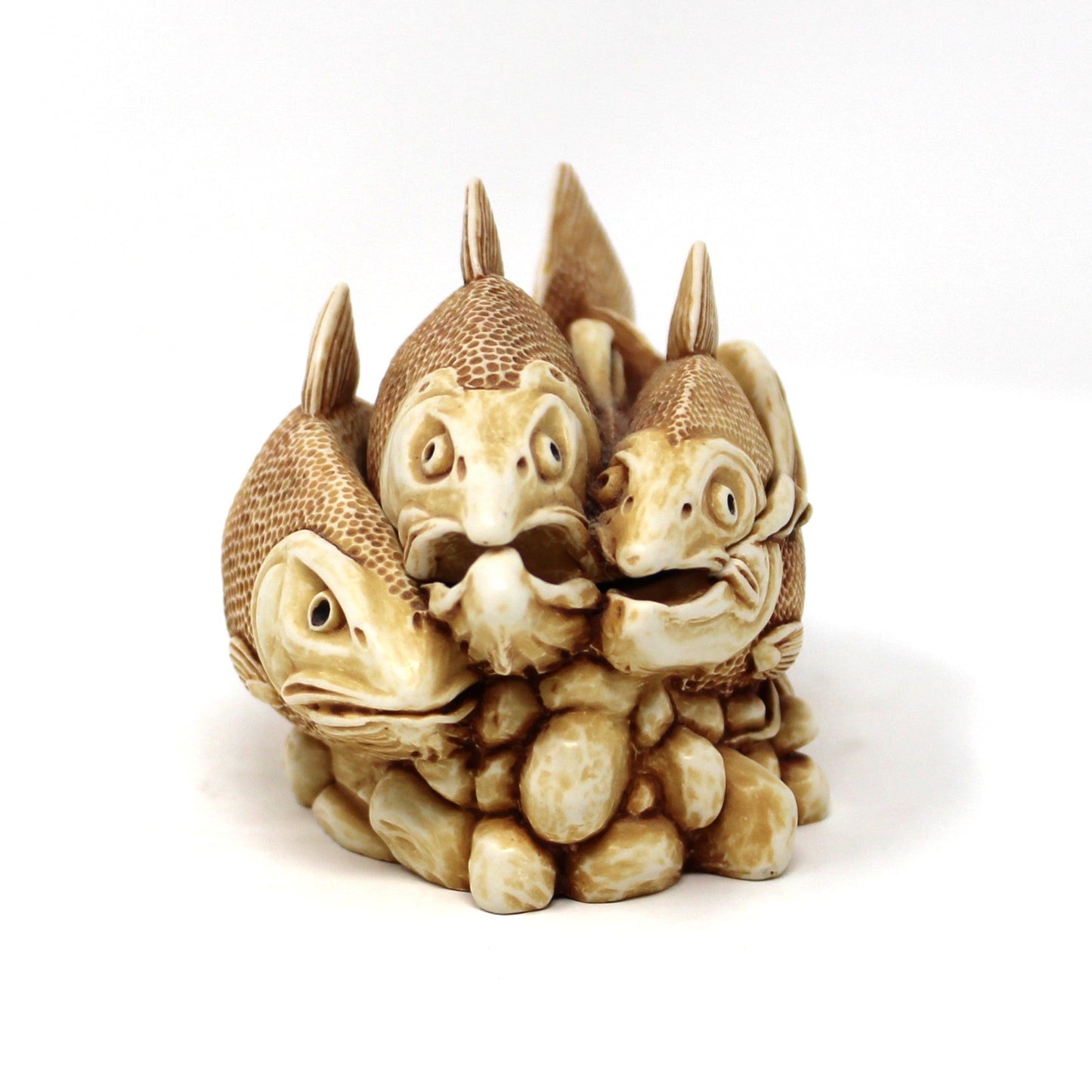 Trinket Box, Harmony Kingdom, "Journey Home," Salmon Swimming Upstream, Hand Carved, Peter Calvesbert, Made in England, 1991
