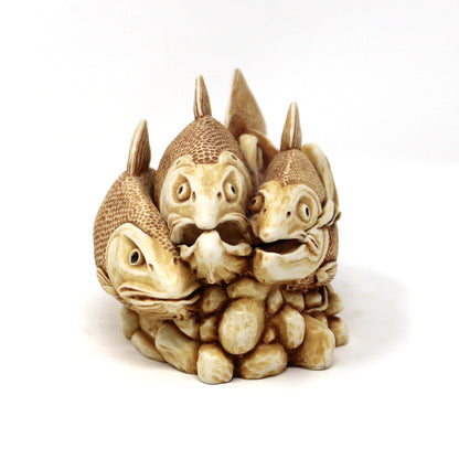 Trinket Box, Harmony Kingdom, "Journey Home," Salmon Swimming Upstream, Hand Carved, Peter Calvesbert, Made in England, 1991