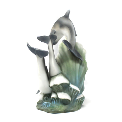 Figurine, HomCo, Dolphins, Endangered Species, Marine Mammals, Porcelain, Vintage, 1994