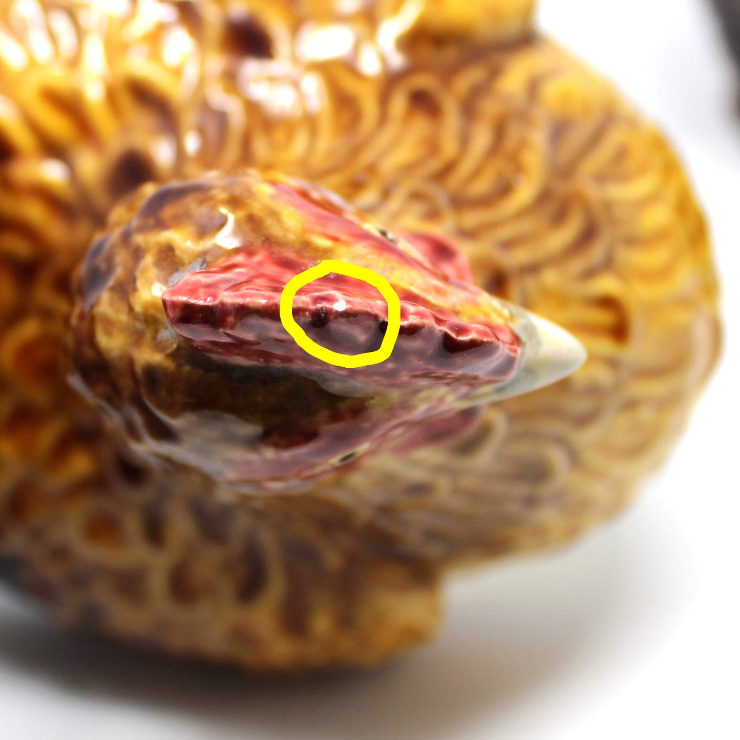 Hen in Nest, Bordallo Pinheiro, Majolica Ceramic Handmade, #922-A, Portugal, Vintage 1980s