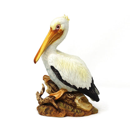 Vintage White Pelican Figurine, Andrea by Sadek, Hand Painted Bisque Porcelain, Realistic Seabird.