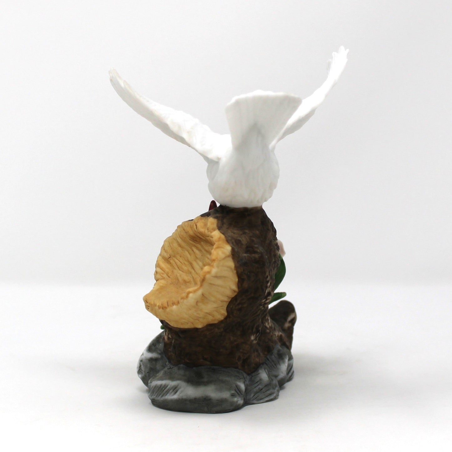 Figurine, Heritage House, Springtime Serenade Collection, Dove with Flower, Bisque Porcelain, Vintage
