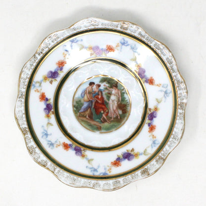 Saucers, Hermann Ohme, Silesia Germany, Louis XVI, Antique, Set of 2