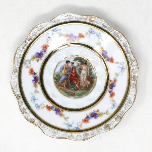 Saucers, Hermann Ohme, Silesia Germany, Louis XVI, Antique, Set of 2