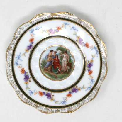 Saucers, Hermann Ohme, Silesia Germany, Louis XVI, Antique, Set of 2