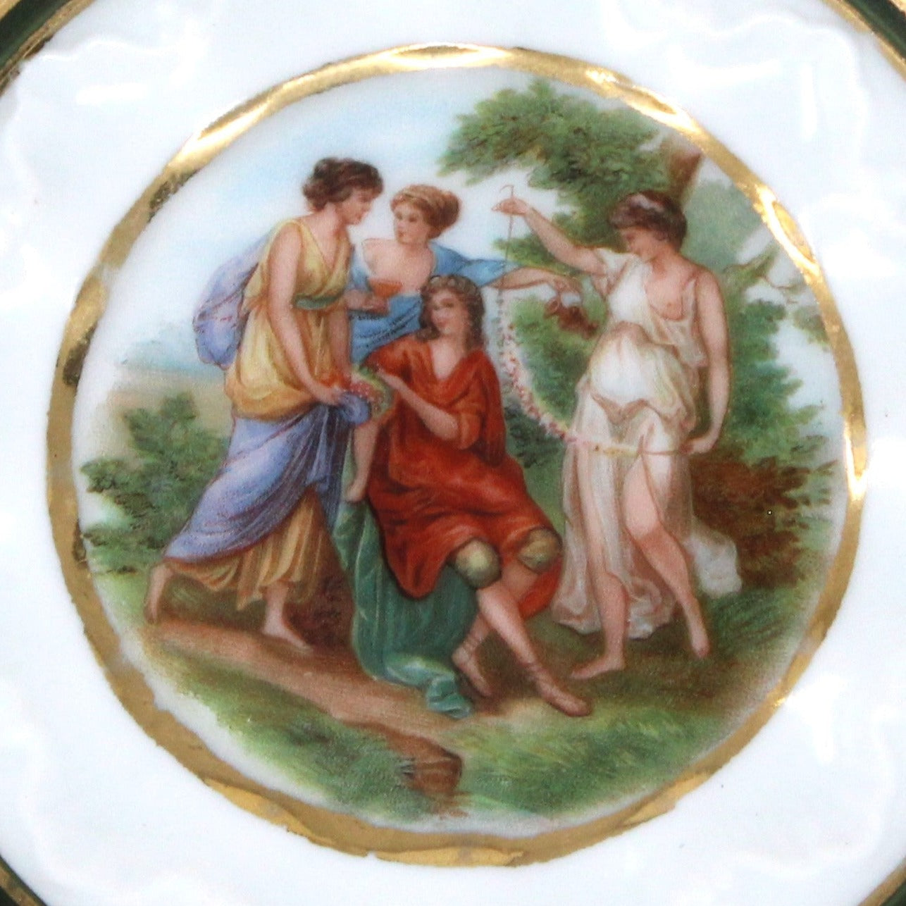 Saucers, Hermann Ohme, Silesia Germany, Louis XVI, Antique, Set of 2