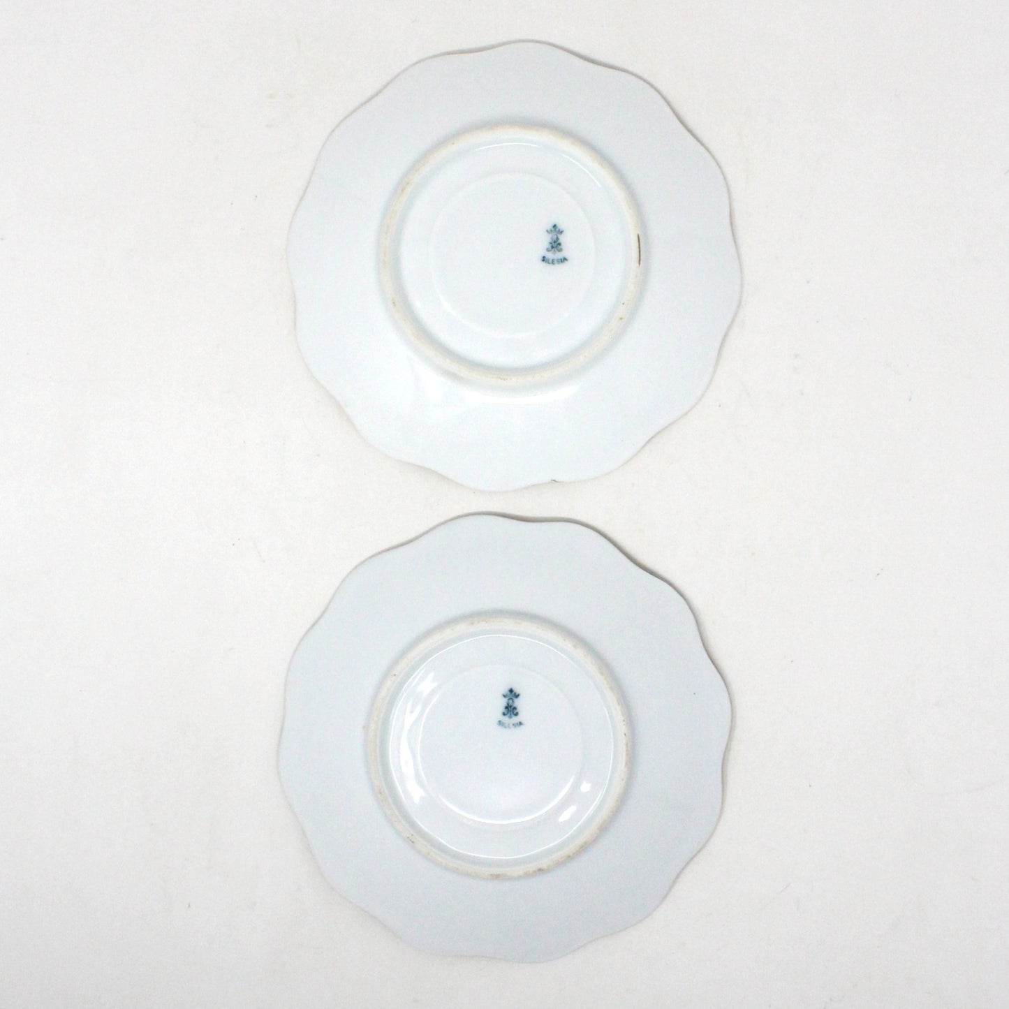 Saucers, Hermann Ohme, Silesia Germany, Louis XVI, Antique, Set of 2