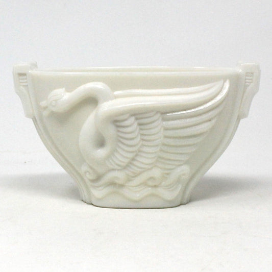 Planter, MacBeth Evans, Swan Bowl, Monax / Milk Glass, Vintage